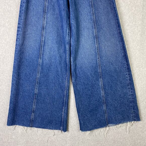 Mother Jeans Women's Size 27 Snacks The Lunch Line Sneak Fray in Yummy Wide Leg - Picture 4 of 12